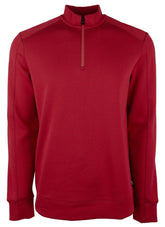 Hugo Boss Men's Sidney Jersey Quarter Zip long Sleeve Pullover Small Bright Red